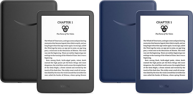 2022新款入门版Kindle黑色和牛仔蓝外观