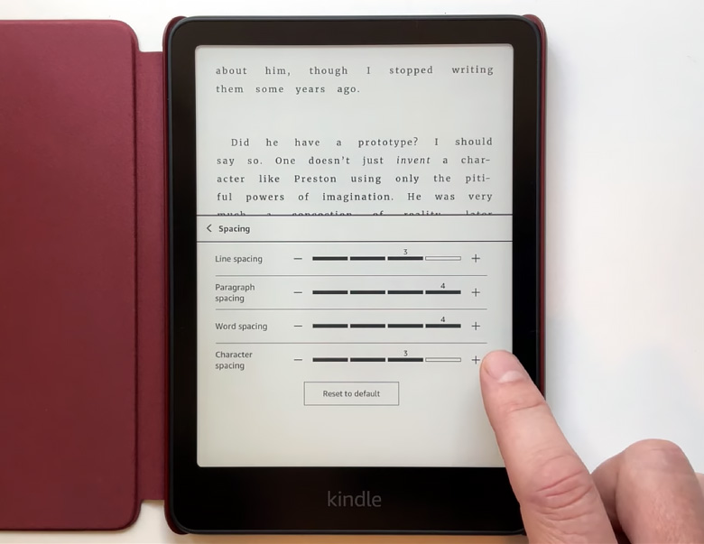 Kindle文字段落间距调节功能